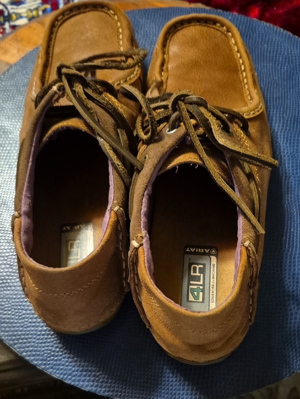 Ariat Tan Suede Boat Moccasin Lace-Up Shoes Sz 10B. GC.(#1256S). - Picture 11 of 11